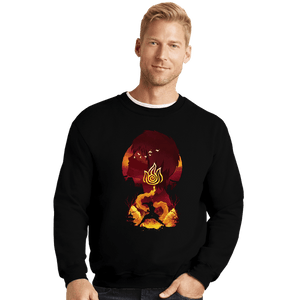 Daily_Deal_Shirts Crewneck Sweater, Unisex / Small / Black Firebender