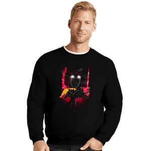 Daily_Deal_Shirts Crewneck Sweater, Unisex / Small / Black Commander Of Aerospace