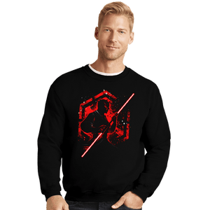 Shirts Crewneck Sweater, Unisex / Small / Black Double-Bladed Warrior