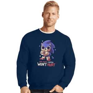 Shirts Crewneck Sweater, Unisex / Small / Navy One More Coffee