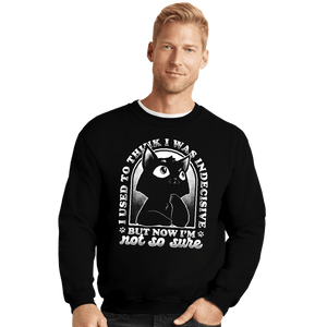 Shirts Crewneck Sweater, Unisex / Small / Black Indecisive Cat