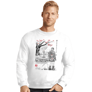 Shirts Crewneck Sweater, Unisex / Small / White A Link To The Sumi-e