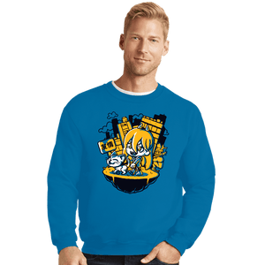 Daily_Deal_Shirts Crewneck Sweater, Unisex / Small / Sapphire Chainsaw Power