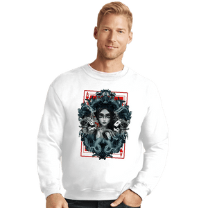 Daily_Deal_Shirts Crewneck Sweater, Unisex / Small / White The Madness