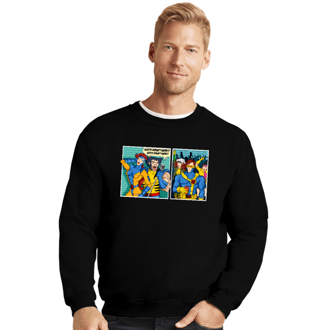 Secret_Shirts Crewneck Sweater, Unisex / Small / Black He Doesn't Know