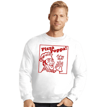 Load image into Gallery viewer, Daily_Deal_Shirts Crewneck Sweater, Unisex / Small / White Eat My Pizza Balls
