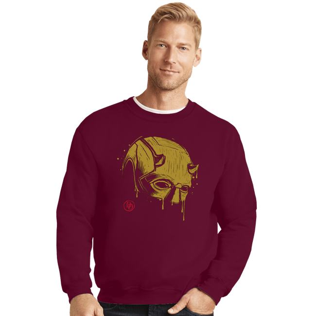 Daily_Deal_Shirts Crewneck Sweater, Unisex / Small / Maroon DevilMask