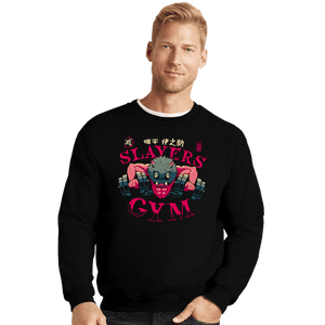 Daily_Deal_Shirts Crewneck Sweater, Unisex / Small / Black Inosuke Slayers Gym