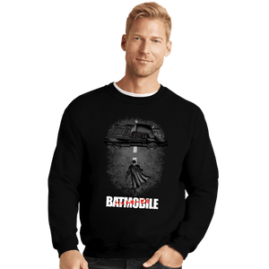 Daily_Deal_Shirts Crewneck Sweater, Unisex / Small / Black To The Batmobile