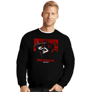 Daily_Deal_Shirts Crewneck Sweater, Unisex / Small / Black Merry Yippee Kay Yay