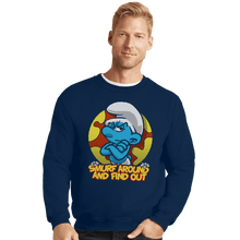 Load image into Gallery viewer, Secret_Shirts Crewneck Sweater, Unisex / Small / Navy Smurf Around

