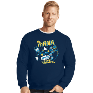 Shirts Crewneck Sweater, Unisex / Small / Navy Mr mRNA