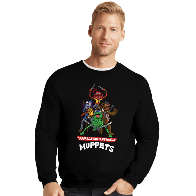 Secret_Shirts Crewneck Sweater, Unisex / Small / Black Teenage Mutant Ninja Muppets