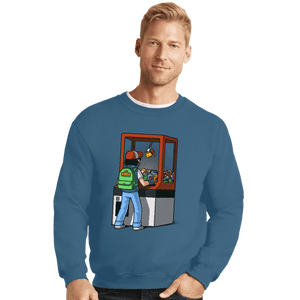 Shirts Crewneck Sweater, Unisex / Small / Indigo Blue Gotta Catch Em All