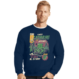Shirts Crewneck Sweater, Unisex / Small / Navy Cathulhu