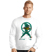 Load image into Gallery viewer, Daily_Deal_Shirts Crewneck Sweater, Unisex / Small / White Green Ranger Sumi-e
