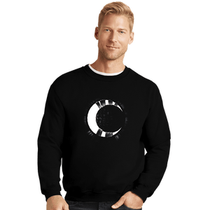 Daily_Deal_Shirts Crewneck Sweater, Unisex / Small / Black Moon Bust