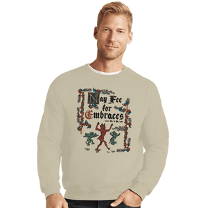 Daily_Deal_Shirts Crewneck Sweater, Unisex / Small / Sand Illuminated Free Hugs
