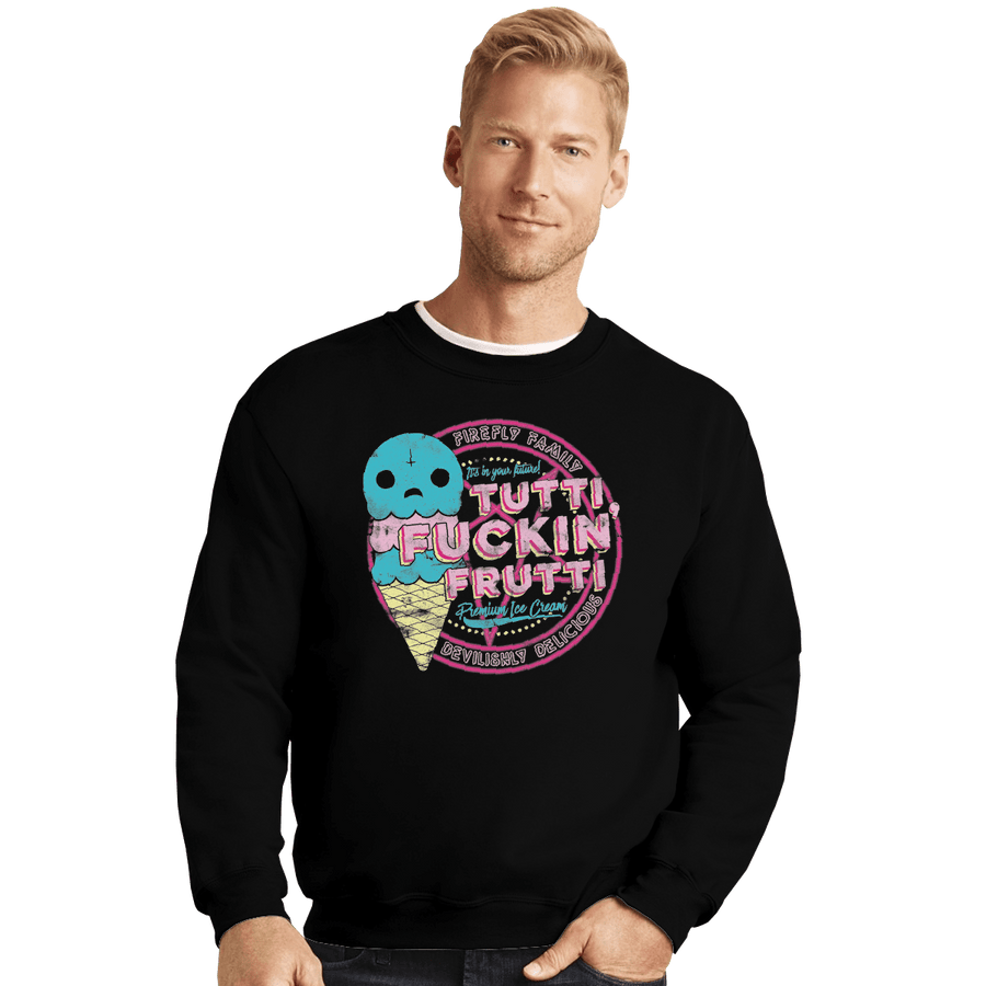 Shirts Crewneck Sweater, Unisex / Small / Black Tutti Frutti