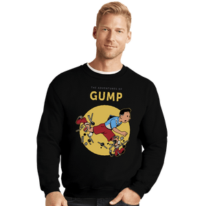 Daily_Deal_Shirts Crewneck Sweater, Unisex / Small / Black The Adventures Of Gump