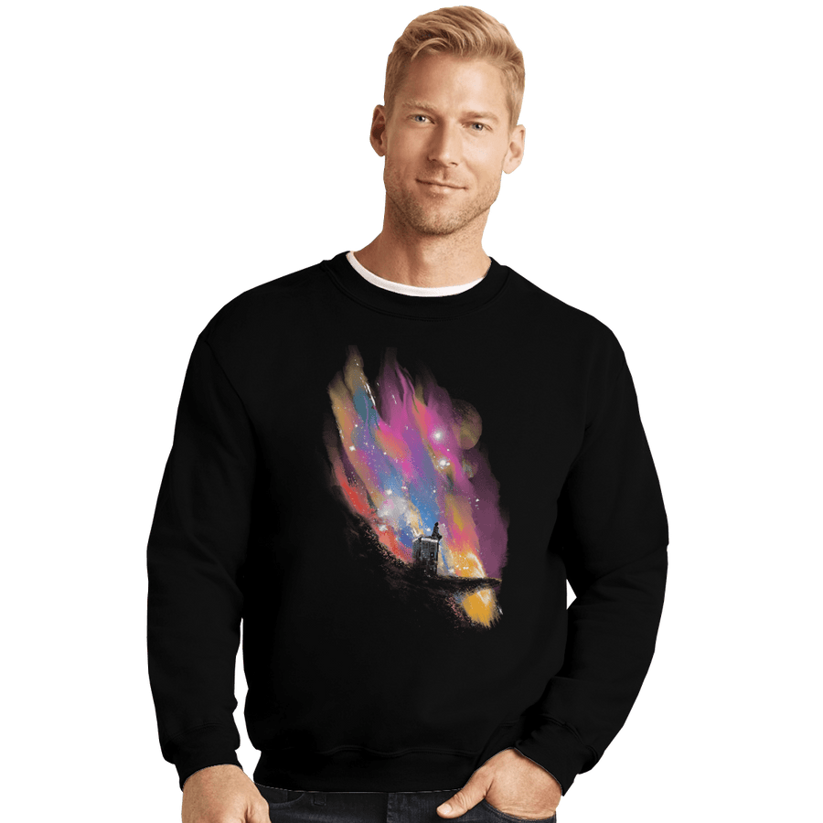 Shirts Crewneck Sweater, Unisex / Small / Black Sunset On Gallifrey