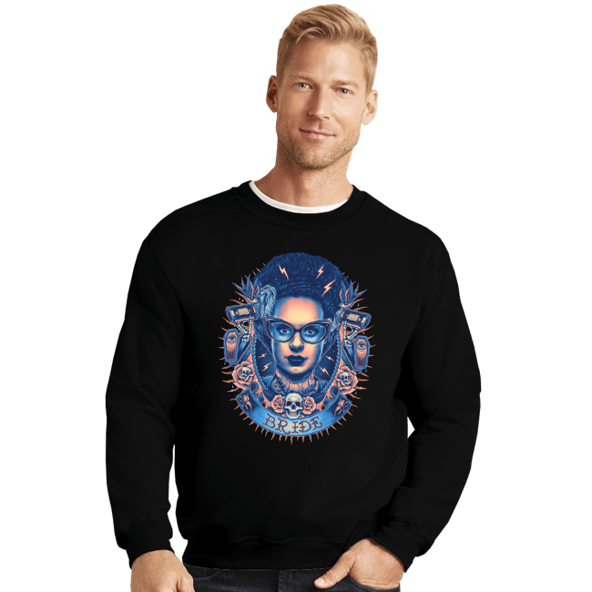 Shirts Crewneck Sweater, Unisex / Small / Black Electric Bride