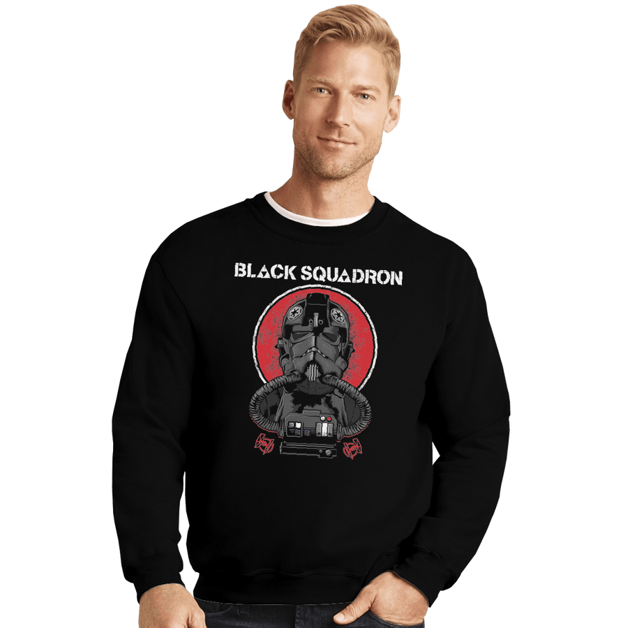 Shirts Crewneck Sweater, Unisex / Small / Black Black Squadron