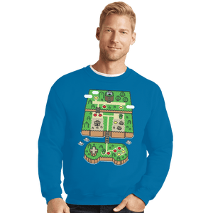 Shirts Crewneck Sweater, Unisex / Small / Sapphire Super Console World