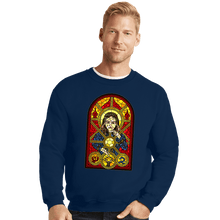 Load image into Gallery viewer, Shirts Crewneck Sweater, Unisex / Small / Navy Sun Saint
