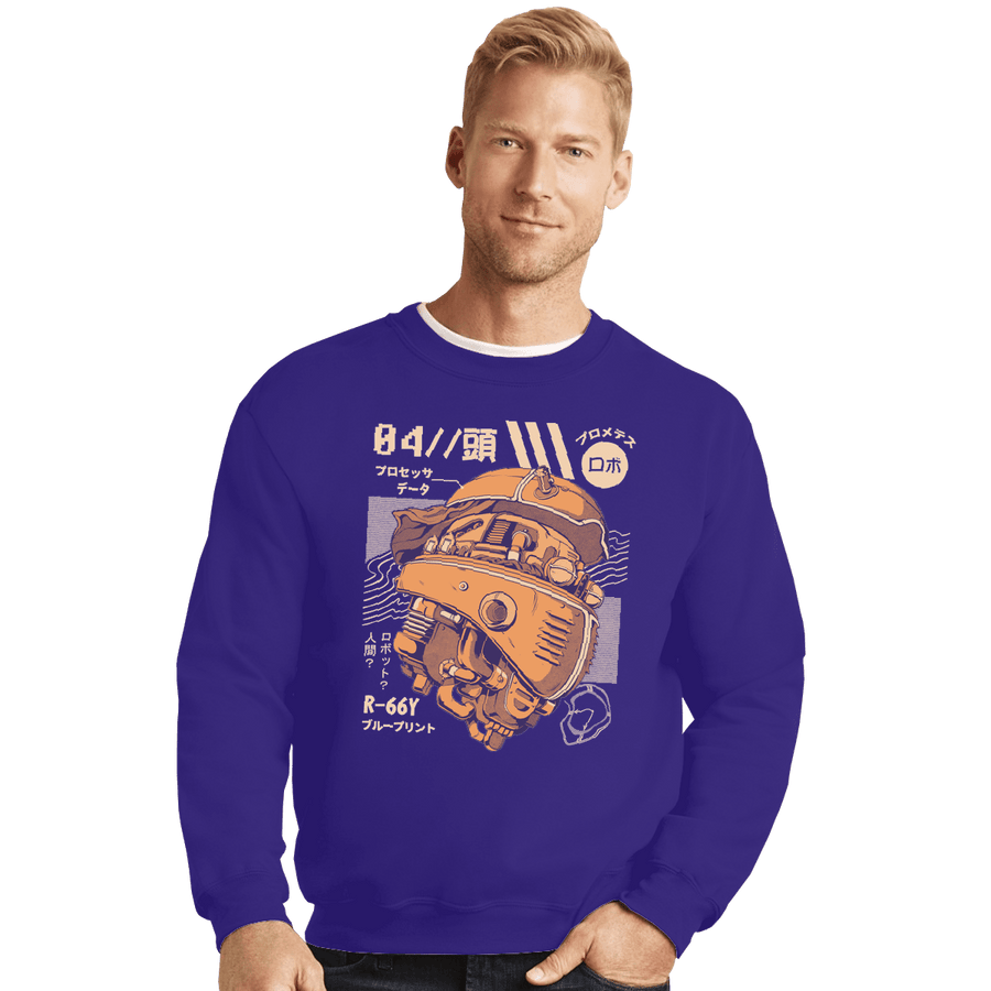 Shirts Crewneck Sweater, Unisex / Small / Violet Robo Head