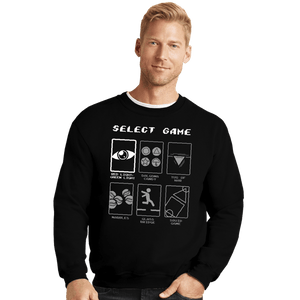 Daily_Deal_Shirts Crewneck Sweater, Unisex / Small / Black Select Game