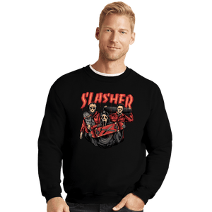 Daily_Deal_Shirts Crewneck Sweater, Unisex / Small / Black Slasher Club