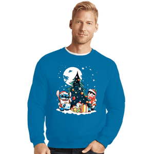 Daily_Deal_Shirts Crewneck Sweater, Unisex / Small / Sapphire Christmas Ohana