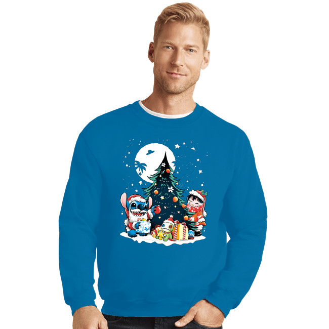 Daily_Deal_Shirts Crewneck Sweater, Unisex / Small / Sapphire Christmas Ohana