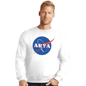 Shirts Crewneck Sweater, Unisex / Small / White Space Needle