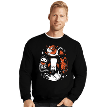 Load image into Gallery viewer, Daily_Deal_Shirts Crewneck Sweater, Unisex / Small / Black Spooky Kitty Crew
