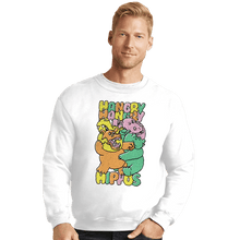 Load image into Gallery viewer, Secret_Shirts Crewneck Sweater, Unisex / Small / White Hangry Hippos
