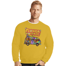 Load image into Gallery viewer, Last_Chance_Shirts Crewneck Sweater, Unisex / Small / Gold Flower Power
