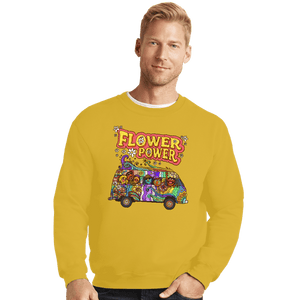 Last_Chance_Shirts Crewneck Sweater, Unisex / Small / Gold Flower Power