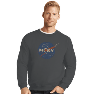 Shirts Crewneck Sweater, Unisex / Small / Charcoal Martian Navy