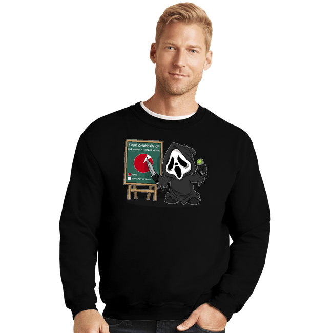 Daily_Deal_Shirts Crewneck Sweater, Unisex / Small / Black Ghostface Chart
