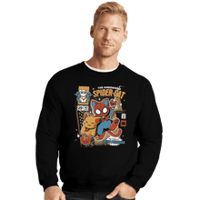 Load image into Gallery viewer, Shirts Crewneck Sweater, Unisex / Small / Black Spider-Cat
