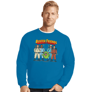 Shirts Crewneck Sweater, Unisex / Small / Sapphire Buster Friends
