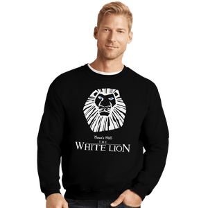 Shirts Crewneck Sweater, Unisex / Small / Black White Lion