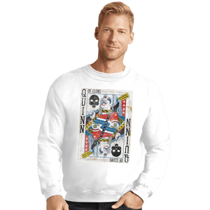 Shirts Crewneck Sweater, Unisex / Small / White Quinn of Clubs