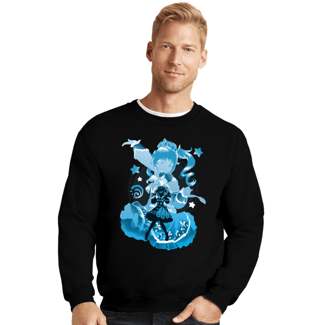Shirts Crewneck Sweater, Unisex / Small / Black Shining Idol Barbara