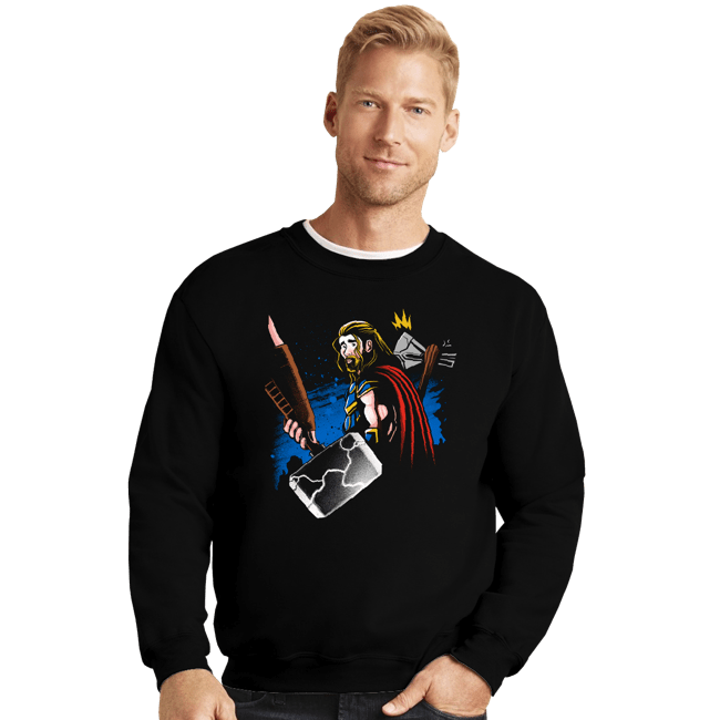 Daily_Deal_Shirts Crewneck Sweater, Unisex / Small / Black The Hammer Returns