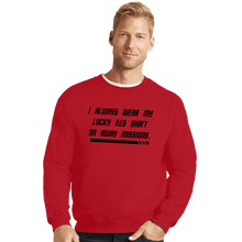 Load image into Gallery viewer, Daily_Deal_Shirts Crewneck Sweater, Unisex / Small / Red Lucky Red Shirt
