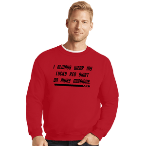 Daily_Deal_Shirts Crewneck Sweater, Unisex / Small / Red Lucky Red Shirt