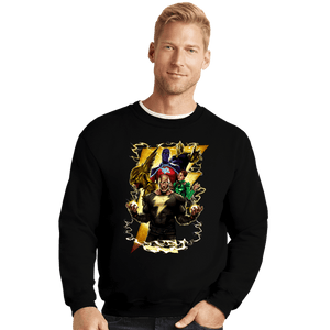 Daily_Deal_Shirts Crewneck Sweater, Unisex / Small / Black Pumped Thunder